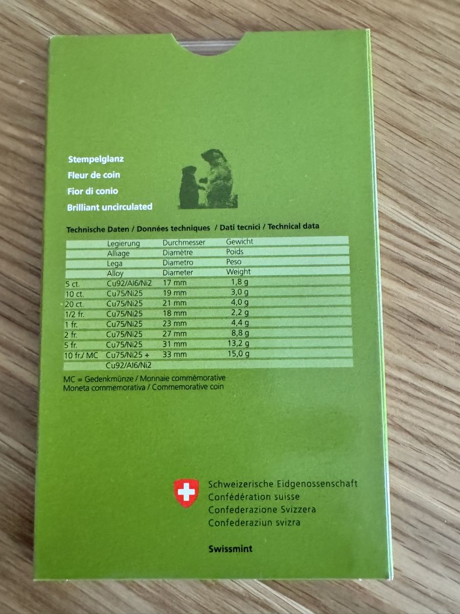 Tutti le monete: Schweizer Münzsatz 2010 Stempelglanz Uncirculated OVP  – Nuovo e nell'imballaggio originale da Basel venduto da triniswiss68 1