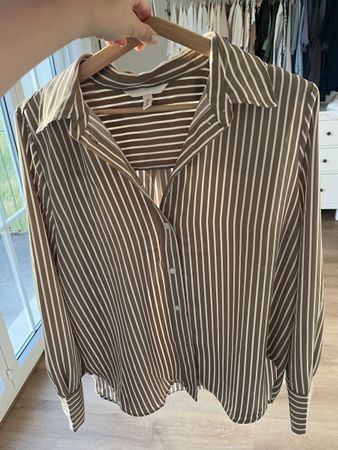 H&M Streifenbluse braun-weiss Gr. M - Leicht für Frühling/So
