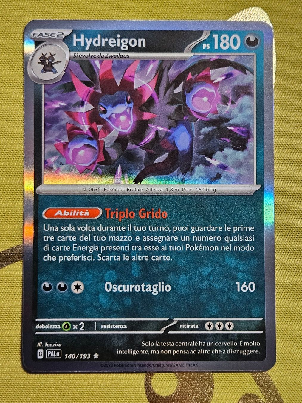 Pokémon Carte collezionabili: Paldea Evolved - Hydreigon 140/193 IT – Usato da Bellinzona venduto da Pokemarco