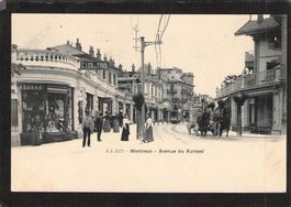 Montreux VD , Avenue du Kursal , belebt , kutsche