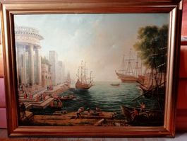Gemälde Öl auf Leinwand Elisabeth Voigt Kopie Claude Lorrain