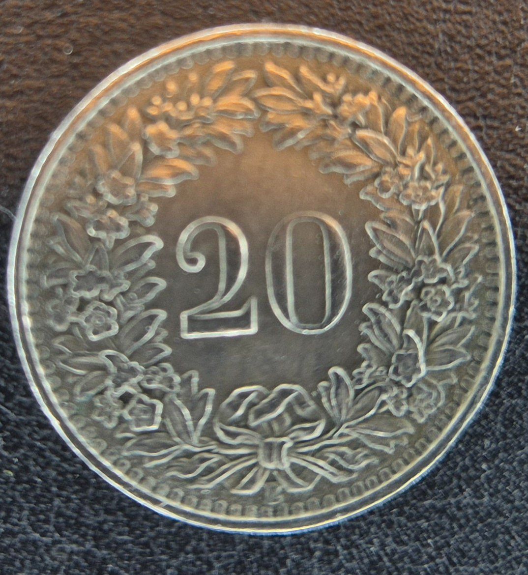 Tutti le monete: 20 Rappen Stück, 1939, wunderschön – Usato da Zürich venduto da max.d 1