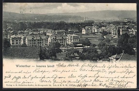 Cartoline postali: AK Winterthur, Inneres Lindt, 1908 – Usato da Berlin venduto da bartko-reher