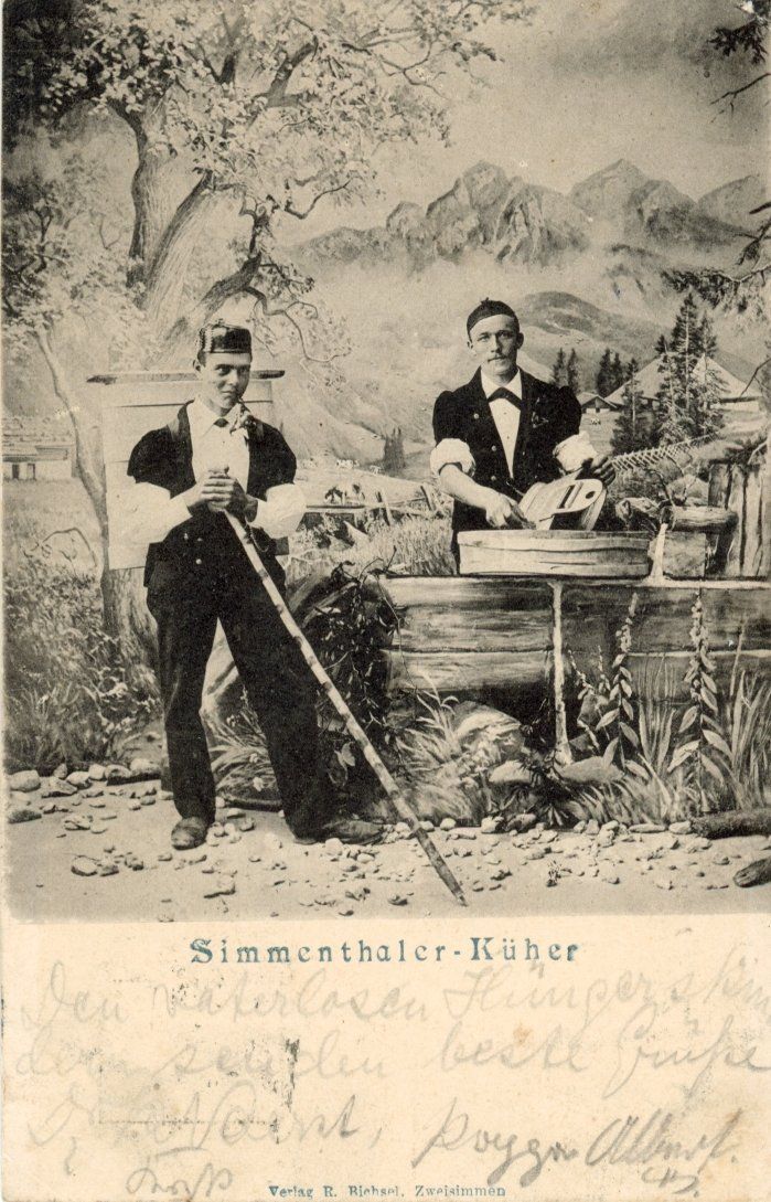 Ansichtskarten: Simmental  BE   -   Küher         um  1 9 0 5 – Gebraucht aus Brig von Valcards54