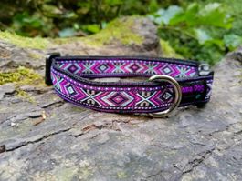 Hundehalsband 2cm "Viola" handgemacht