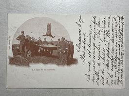 Alte Ansichtskarte, "Le saut de la couverte"
