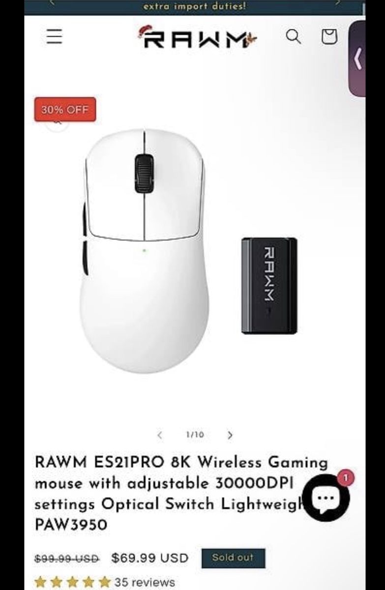 Mouse: Gaming mouse rawm es21pro – Usato da Oberrohrdorf venduto da tech.inventory 1