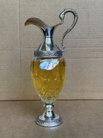Carafe vintage Crema Cacao Buton en verre avec plaqué argent