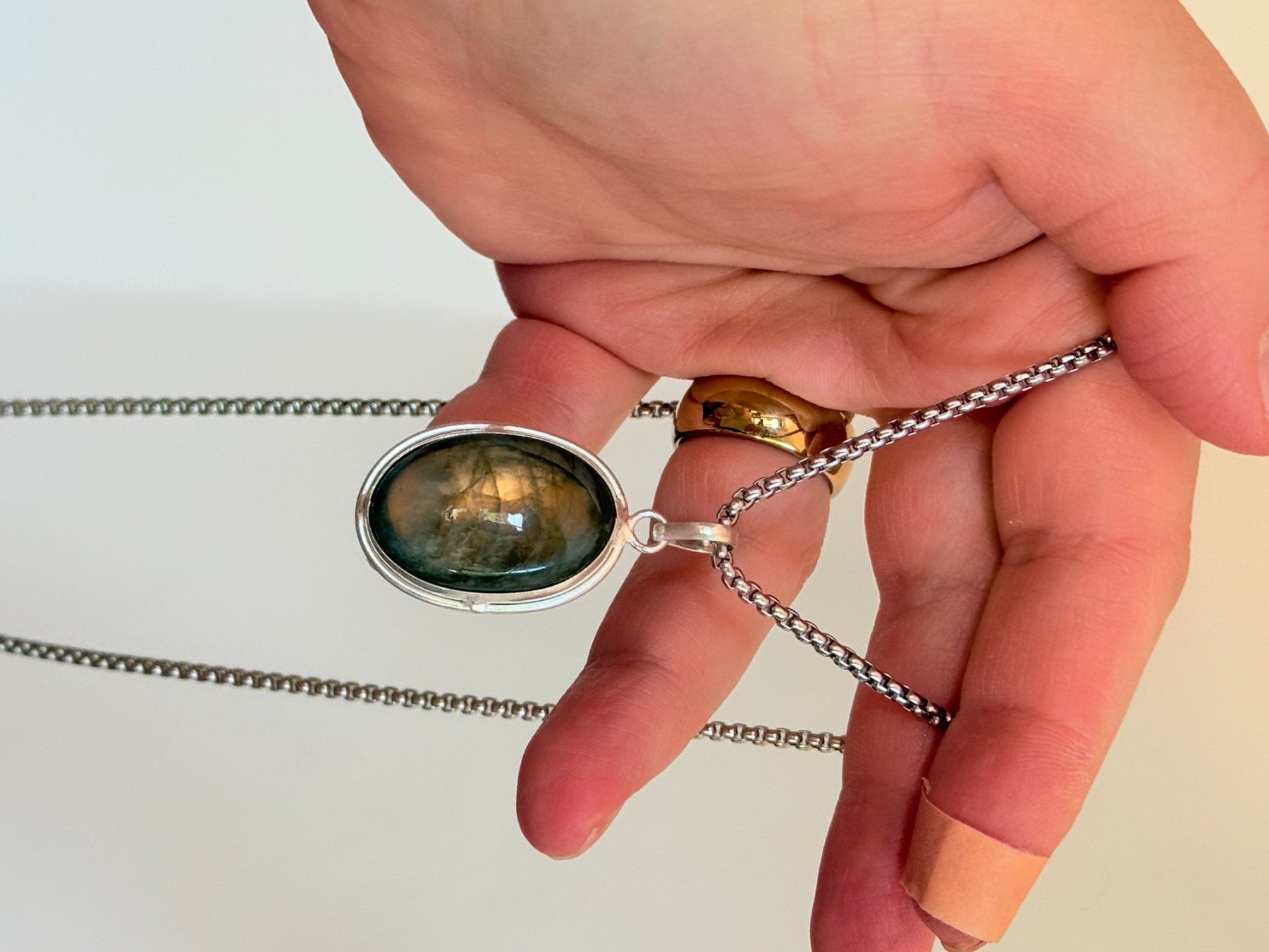 Catenine: Collier avec pierre labradorite véritable✨ – Nuovo e nell'imballaggio originale da Genève venduto da AWWA 3