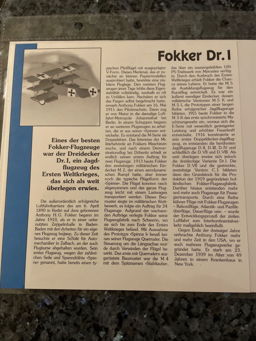 Tutti le monete: Numisbrief Fokker Dr.1 – Nuovo (secondo la descrizione) da Schlossrued venduto da Julio25 1