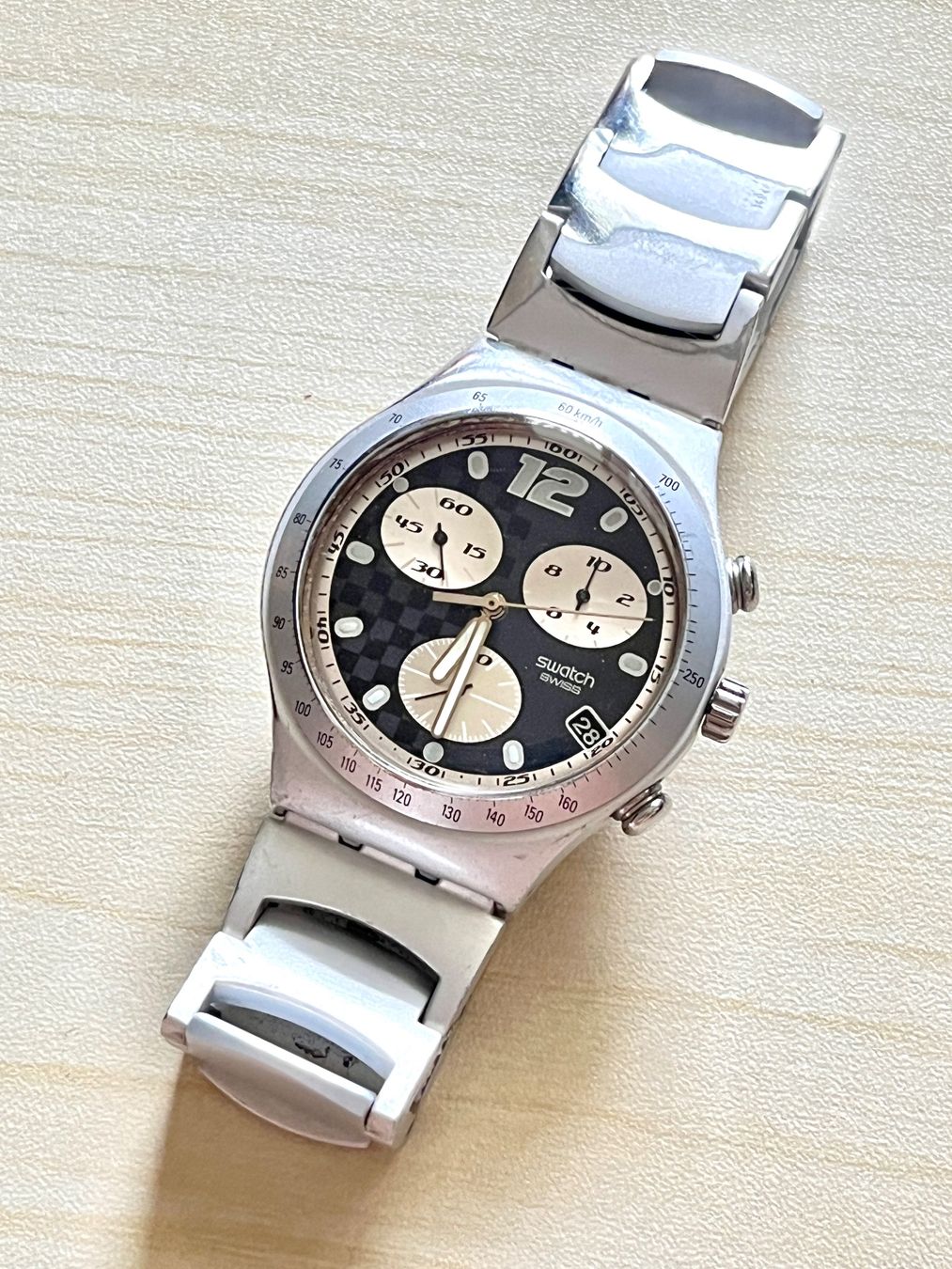 Swatch Orologi: Swatch Chronograph Uhr Alu Armband – Usato da Grenchen venduto da chththl 1