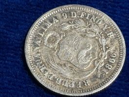 Peru Silbermünze 1 Sol 1866 gebraucht guter Zustand
