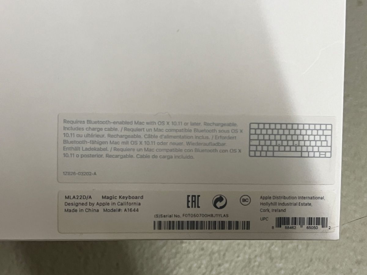 Apple Tastaturen: Apple Magic Keyboard A1644 Neu – Neu und originalverpackt aus Pfäffikon SZ von Zitrone_100 1