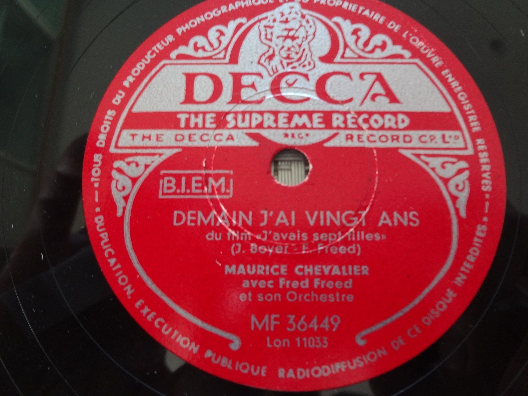 Dischi in vinile: Maurice Chevalier - 7 Disques 78 tours Decca – Usato da Aigle venduto da Robflac55 8