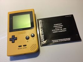 Nintendo Game Boy "POCKET YELLOW BODY“ mit Anleitung schön