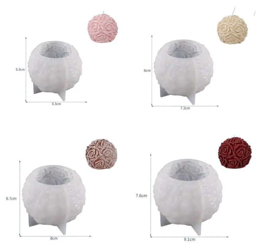 Teglie da forno: Giessform Silikonform Kerzenform Rosenkugel 4er Set – Nuovo e nell'imballaggio originale da Kaltbrunn venduto da schere-stein-papier 1