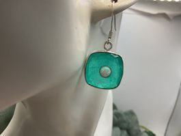 Ohrhänger Opal in smaragdgrünem Quarz