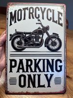 Blechschild Motorrad Parking Parkplatz