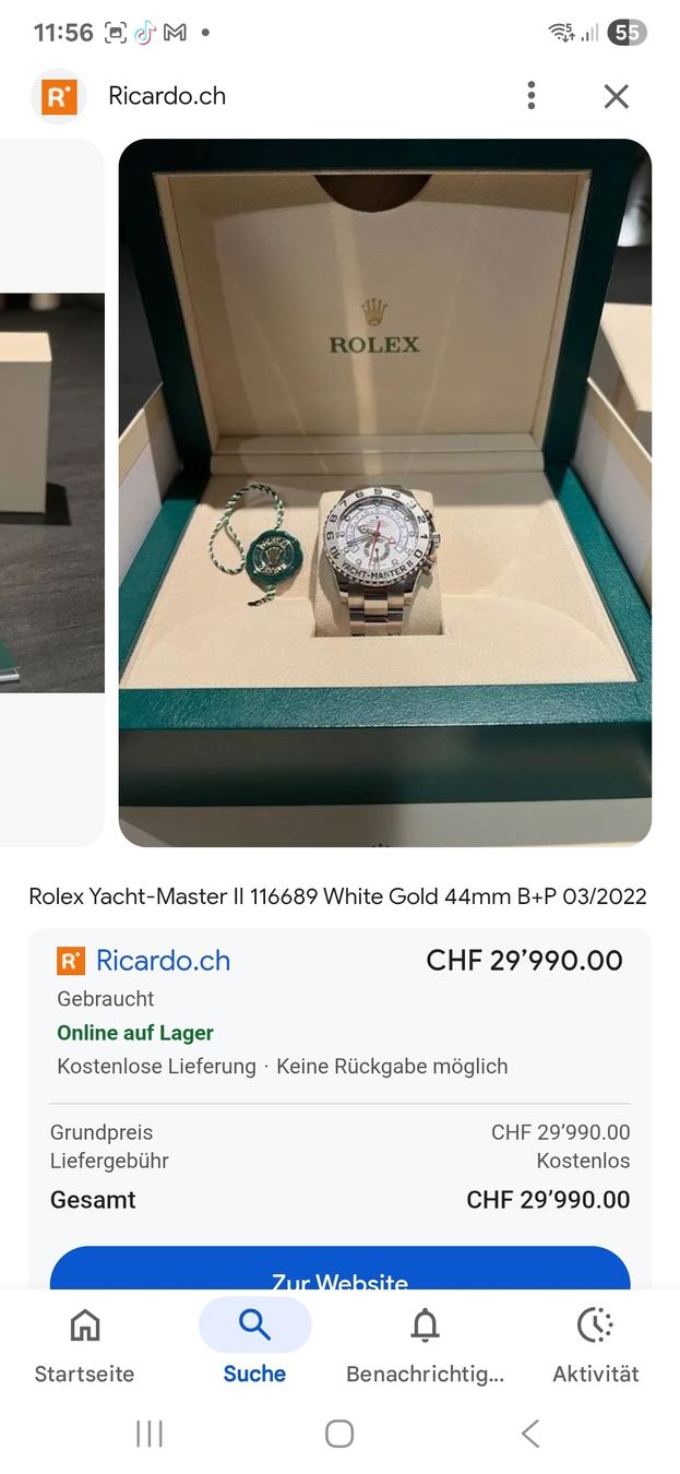 Rolex Orologi: rolex yachtmaster wg – Nuovo (secondo la descrizione) da Heimberg venduto da vmax57 2