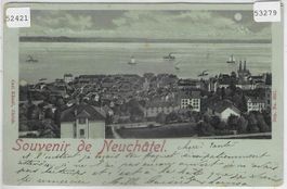 Souvenir de Neuchatel - Litho 1898!! Mondschein