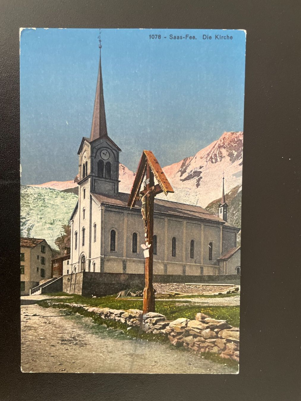 Ansichtskarten: AK VS Saas-Fee, Kirche – Gebraucht aus Thal von Danny82