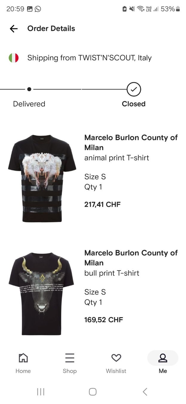Marcelo burlon T-shirt: Marcelo Burlon T-shirt – Nuovo (secondo la descrizione) da Grenchen venduto da Lucifero17 1