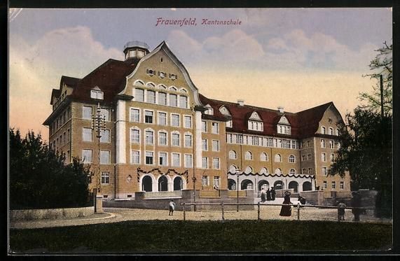 Cartoline postali: Frauenfeld, Partie an der Kantonschule – Usato da Berlin venduto da bartko-reher