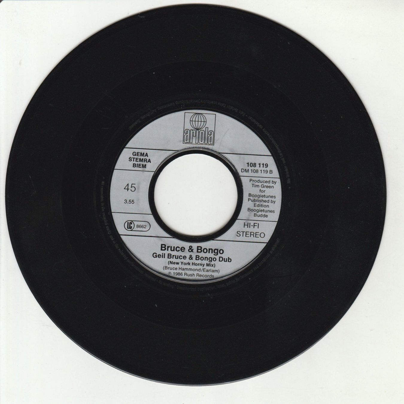 Dischi in vinile: Bruce & Bongo - Geil 7" Vinyl 1986 – Usato da Tübach venduto da JamesStone 3