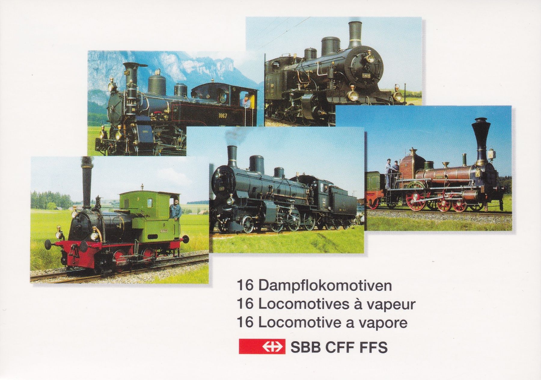 Cartoline postali: SBB, Postkarten mit Dampflokomotiven – Nuovo e nell'imballaggio originale da Toffen venduto da tedra64
