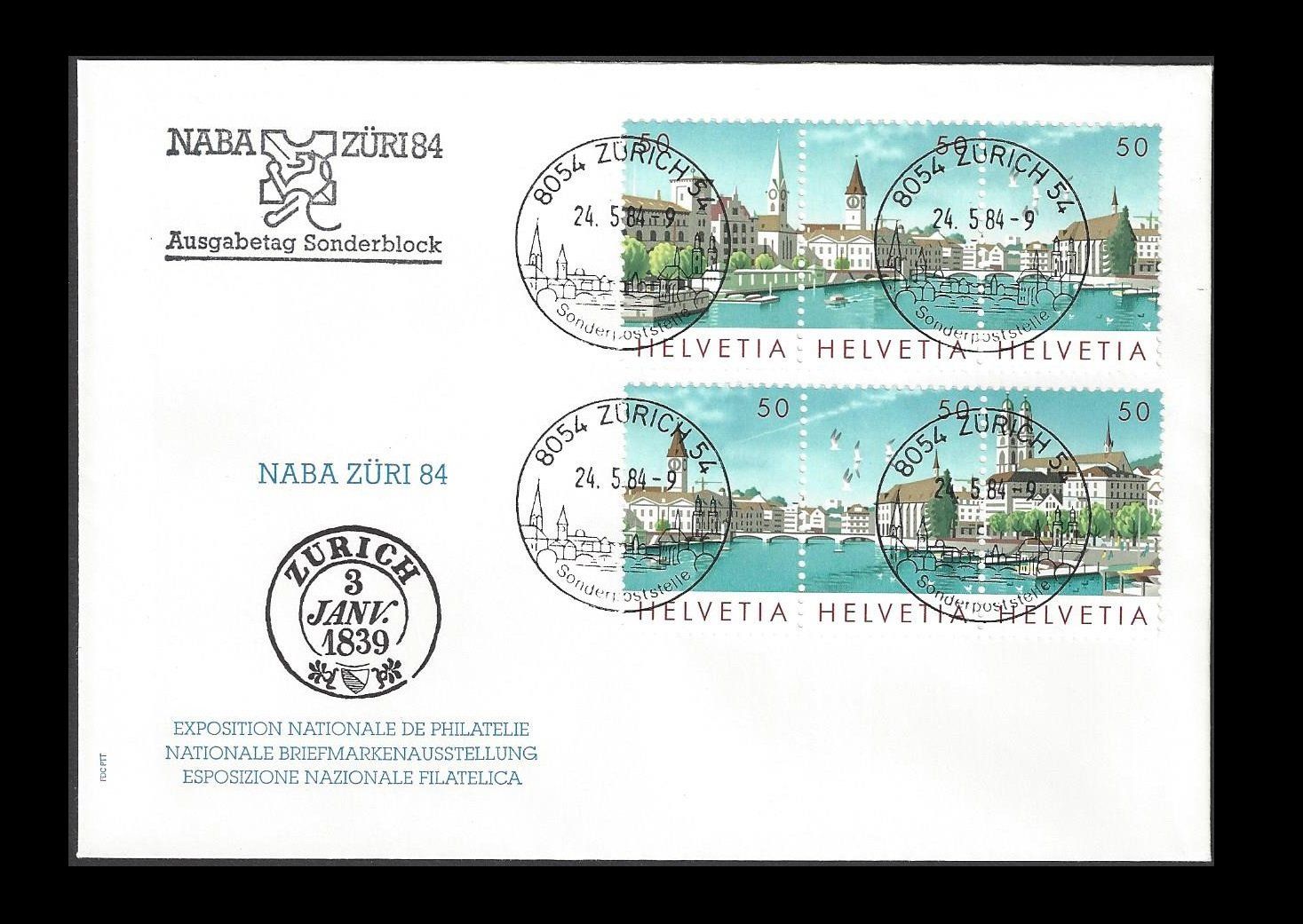 Alle Briefmarken: 3 FDCs NABA ZÜRI 84 – Gebraucht aus Baar von miam8 3