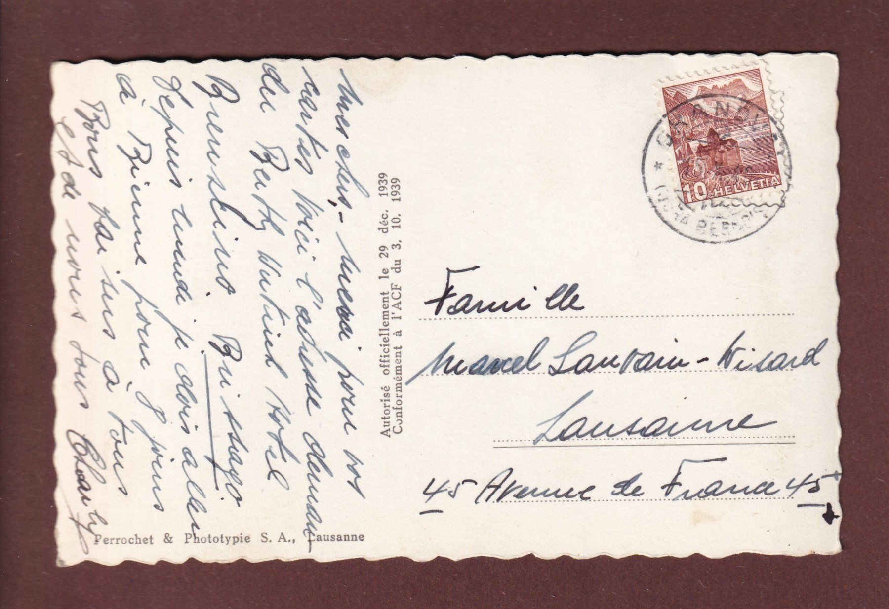 Cartoline postali: BIENNE et le Jura - 1948 – Usato da Pully venduto da nicecards 1