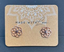 Ohrstecker Blume des Lebens Silber 925 roségold