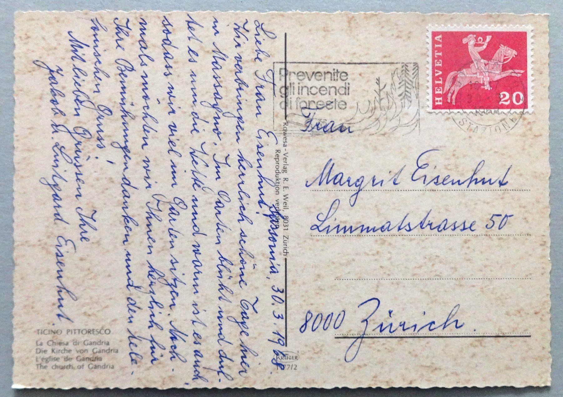 Cartoline postali: La Chiesa di Gandria – Usato da Fétigny venduto da Billy2miny 1