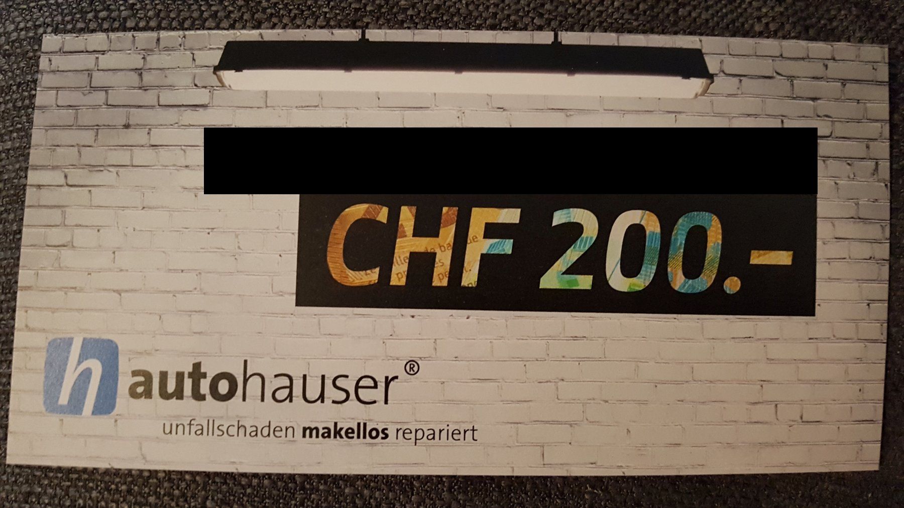 Buoni: Autohauser Gutschein Unfallreparatur CHF 200.- – Nuovo (secondo la descrizione) da Gersau venduto da Josef_1988