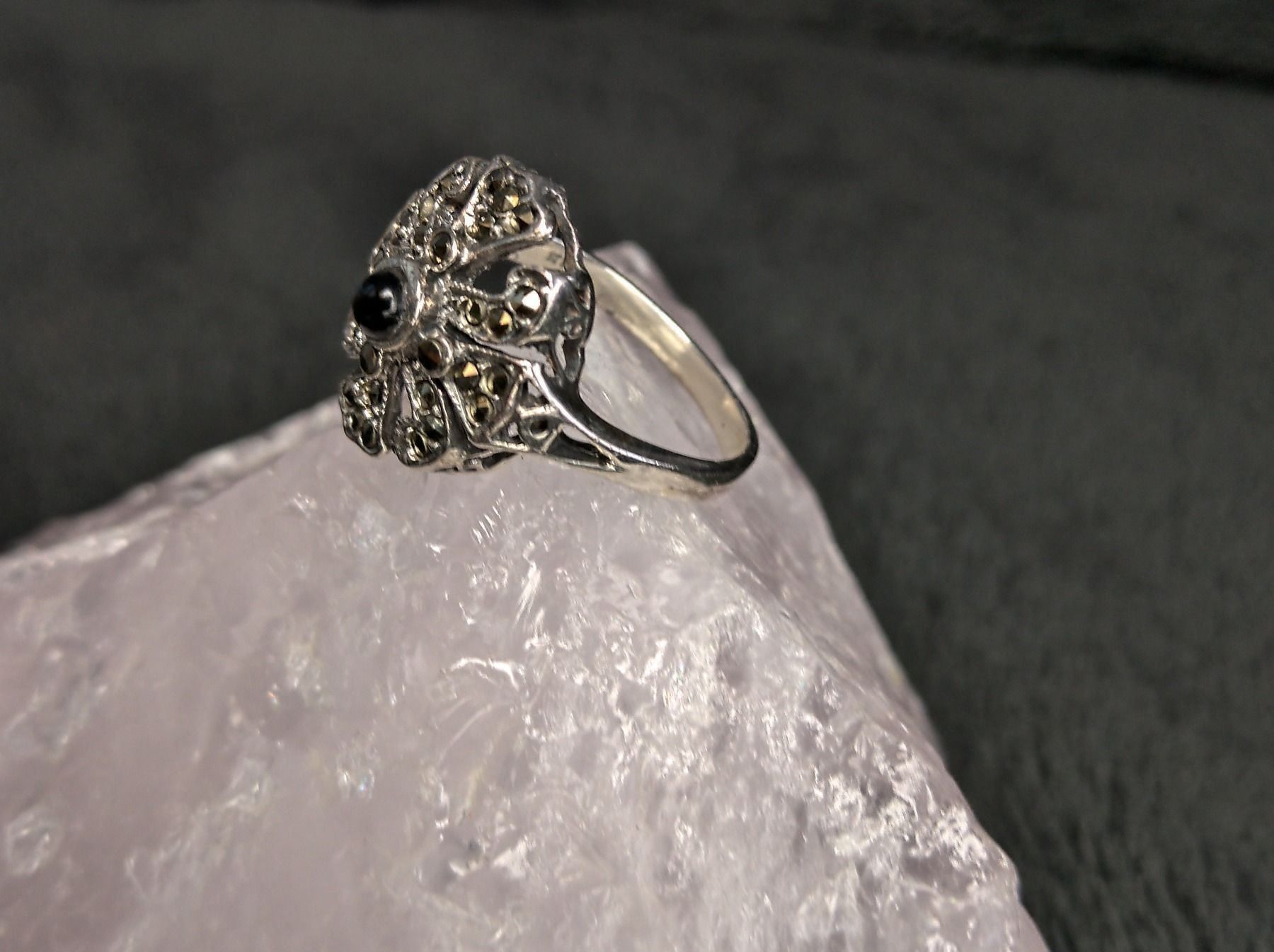 Anelli: Ring Silber 925 mit schwarzem Stein – Usato da Istighofen venduto da Ringparadies 1