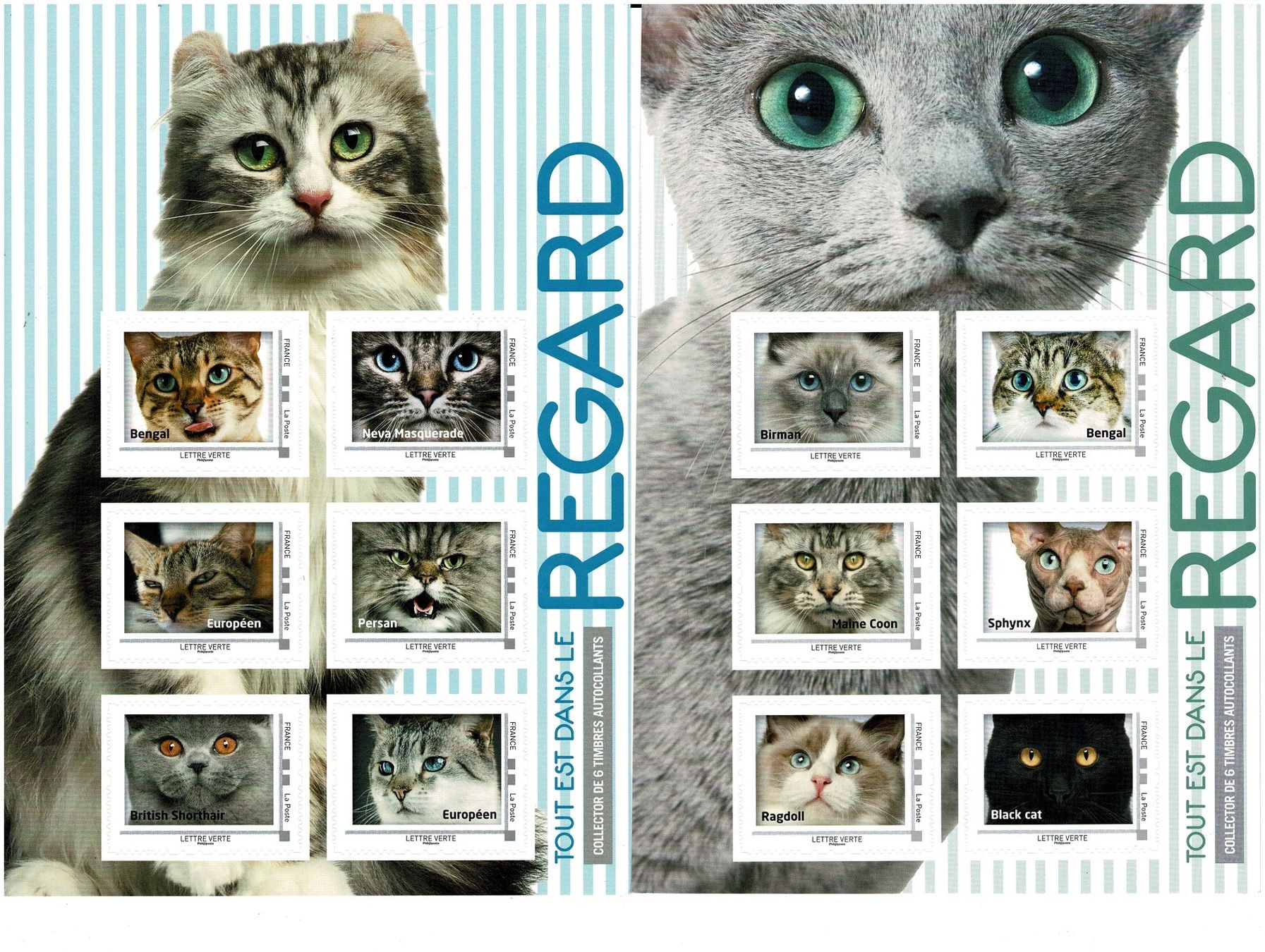 Tutti i francobolli: 12 Katzen chats 2 Selbstklebebogen – Nuovo (secondo la descrizione) da Lausanne venduto da Whorvath
