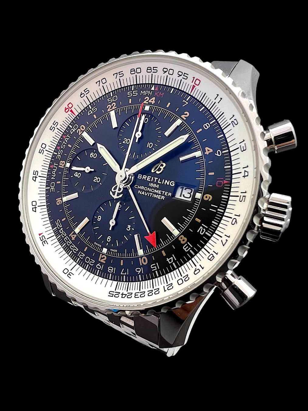 Breitling Orologi: Breitling Navitimer GMT Chrono Automatic 46mm Fullset *U692 – Usato da Zürich venduto da GalerieInauen 7