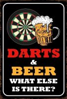 Blechschild-DARTS&BEER WHAT ELSE IS THER