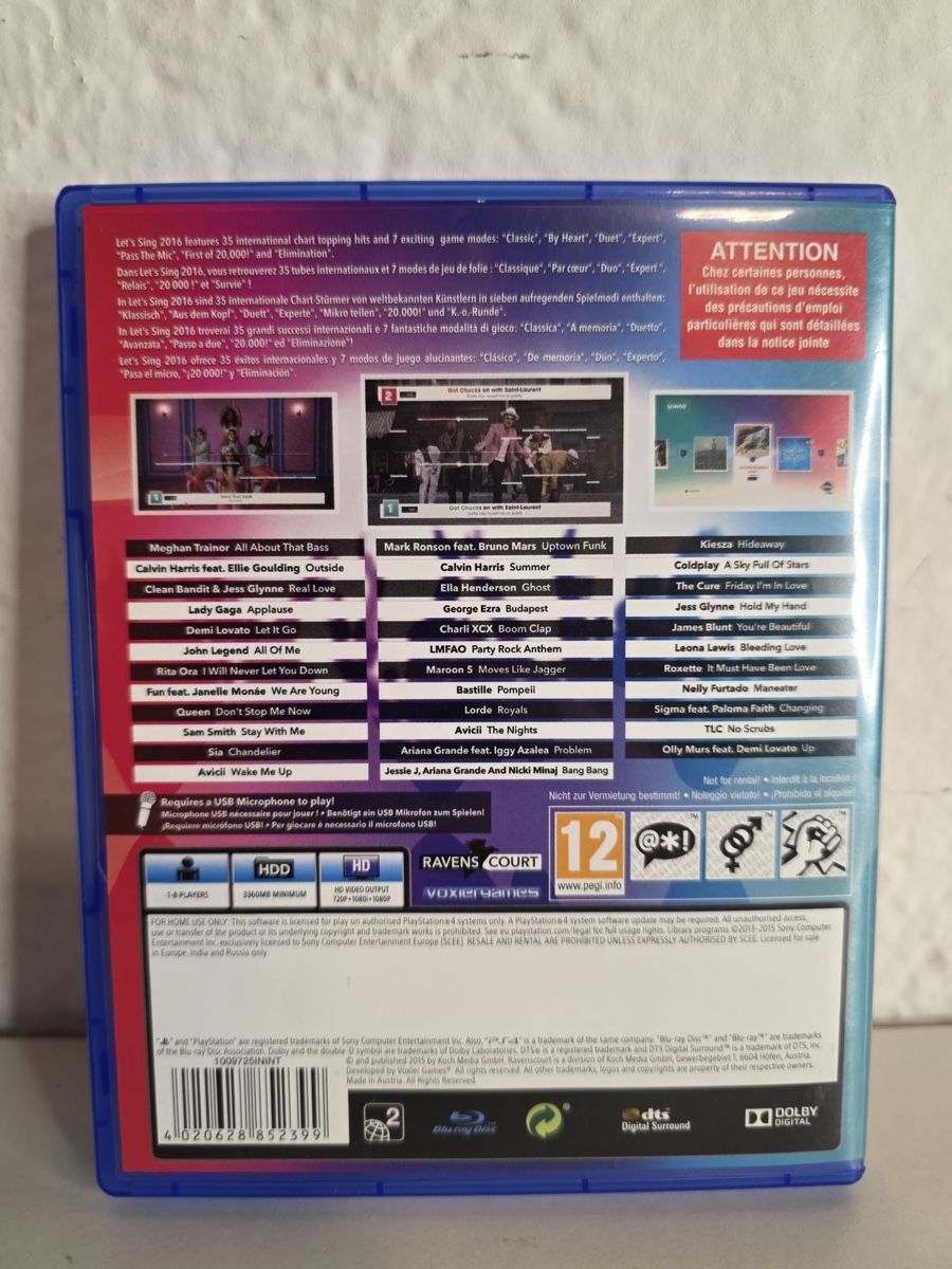 Sony Jeux: Let's Sing 2016 PS4/PS5 Game – D'occasion à Ehrendingen par bubulence 1