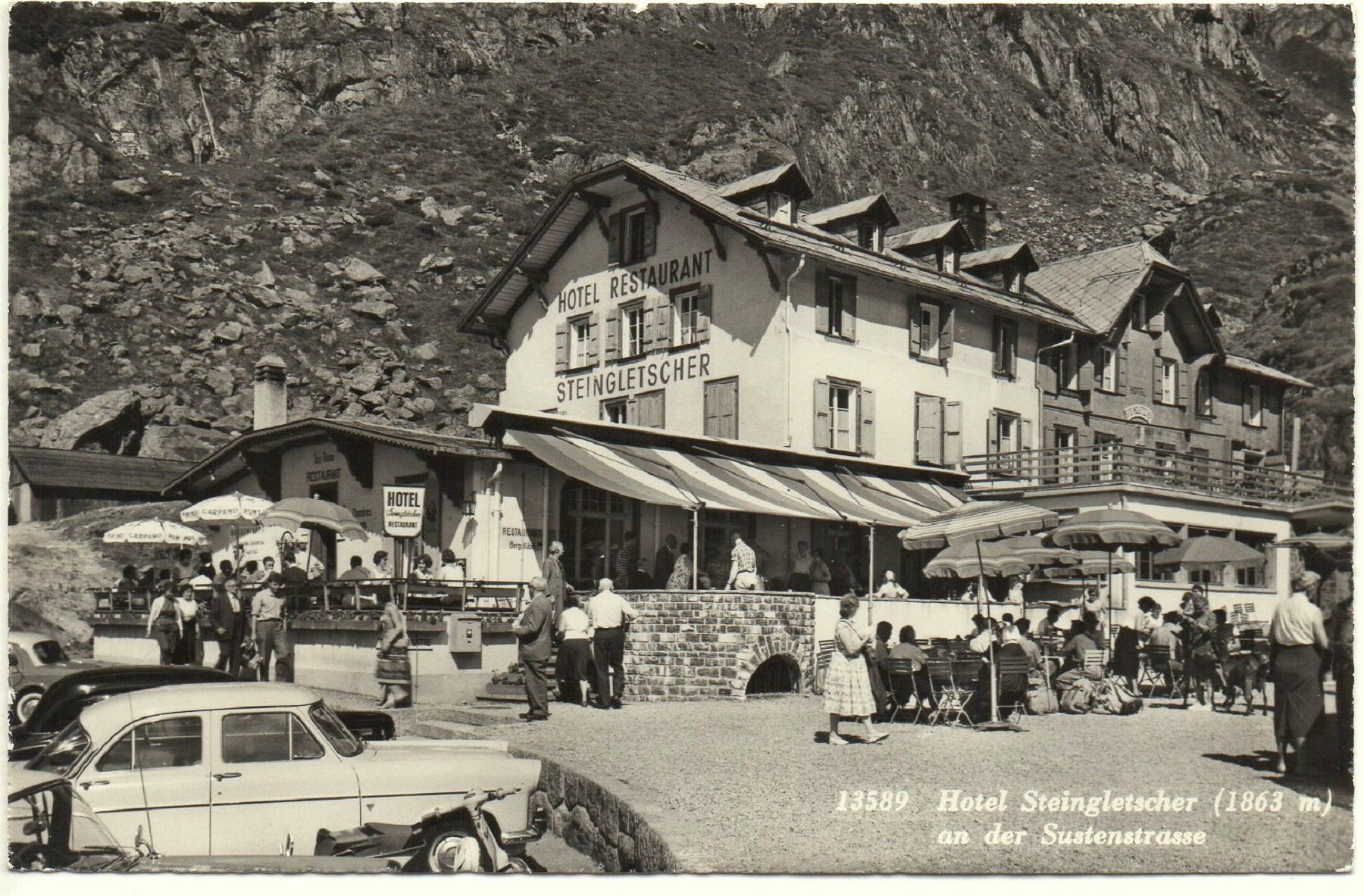 Cartes postales: SUSTEN Hotel Restaurant Steingletscher - Oldtimer, Auto – Neuf (Voir description) à Jona par philajona