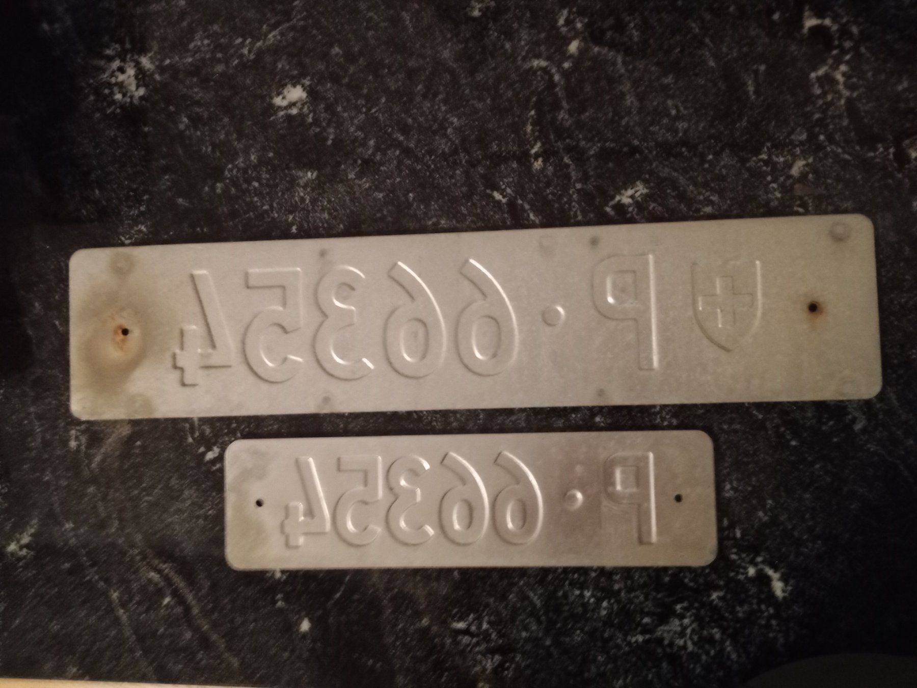 Schilder: 2x Nummernschild PTT Post ausrangiert 66354 – Gebraucht aus Küttigen von Melisch1000 1