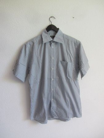 PIATELLI - Hemd hellblau-braun gestreift