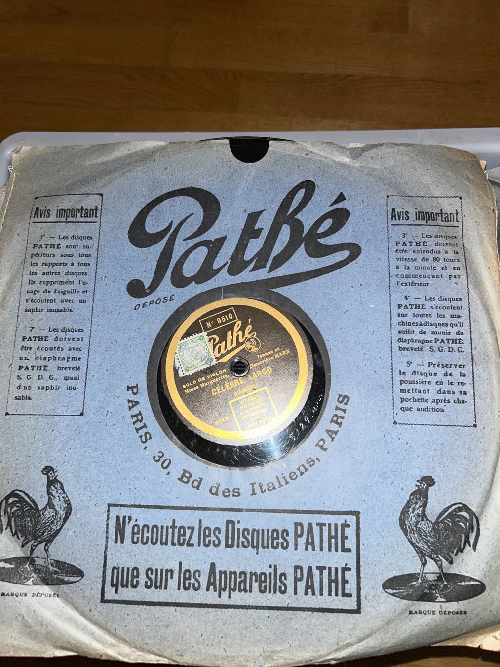 Dischi in vinile: Pathé Tiefenschrift Schellackplatte Schwester Marx – Usato da Biel/Bienne venduto da NitnelavV 4