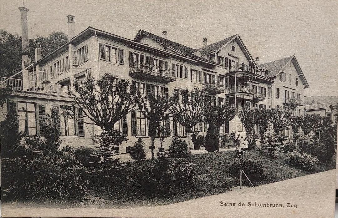 Ansichtskarten: ZUG - Bains de Schoenbrunn - 1910 – Gebraucht aus Delémont von Domdom1