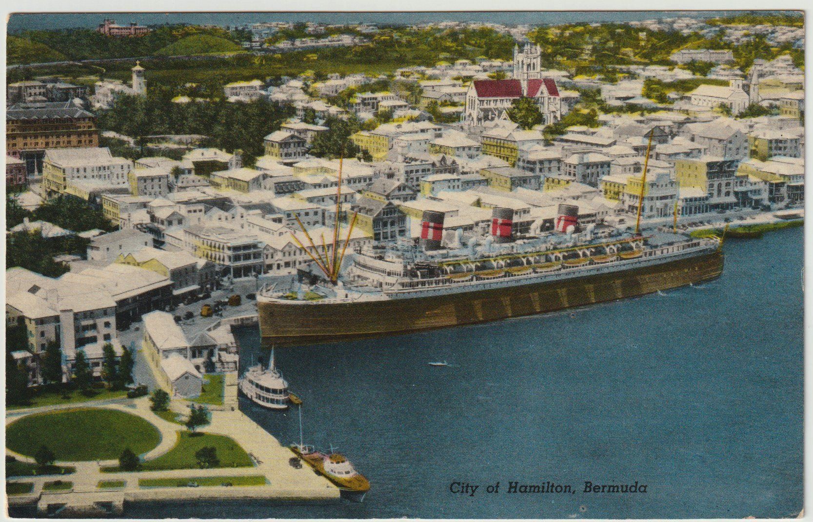 Cartes postales: Schiff im Hafen von Hamilton, Bermuda – D'occasion à Bedigliora par positano