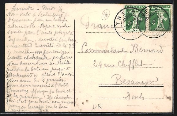 Cartoline postali: Seelisberg, Hotel Sonnenberg, Blick von  – Usato da Berlin venduto da bartko-reher 1