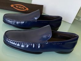 TOD'S Driver's Mokassin Navy Leder Slip On Loafers 43.5 NEU