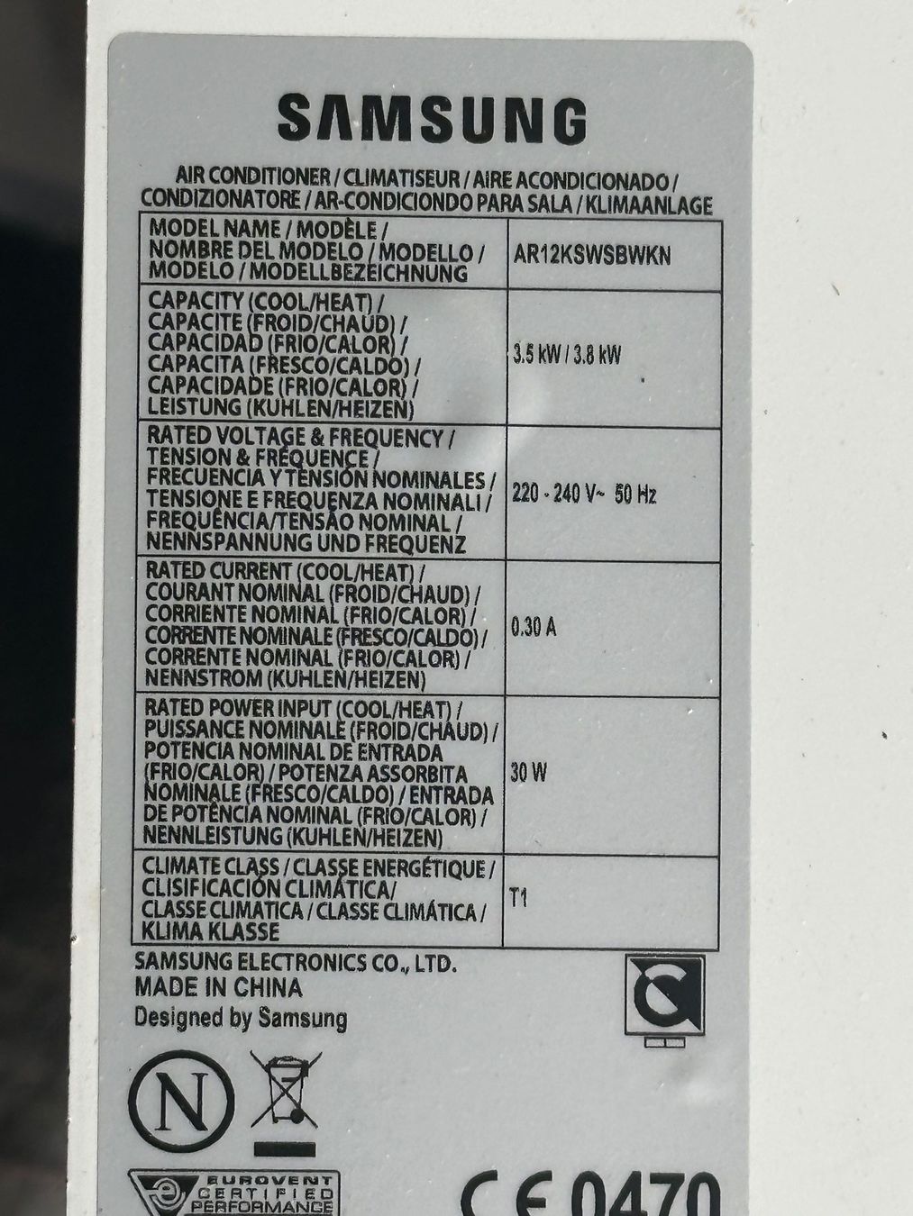 Samsung Condizionatori: Samsung Klimakompressor/Aussengerät – Usato da Steinerberg venduto da hitsch56 1