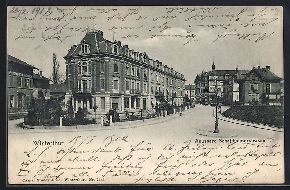 Cartoline postali: Winterthur, Blick in die Äussere Schaff – Usato da Berlin venduto da bartko-reher