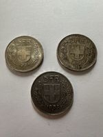 3 Fünfliber Silvermünzen